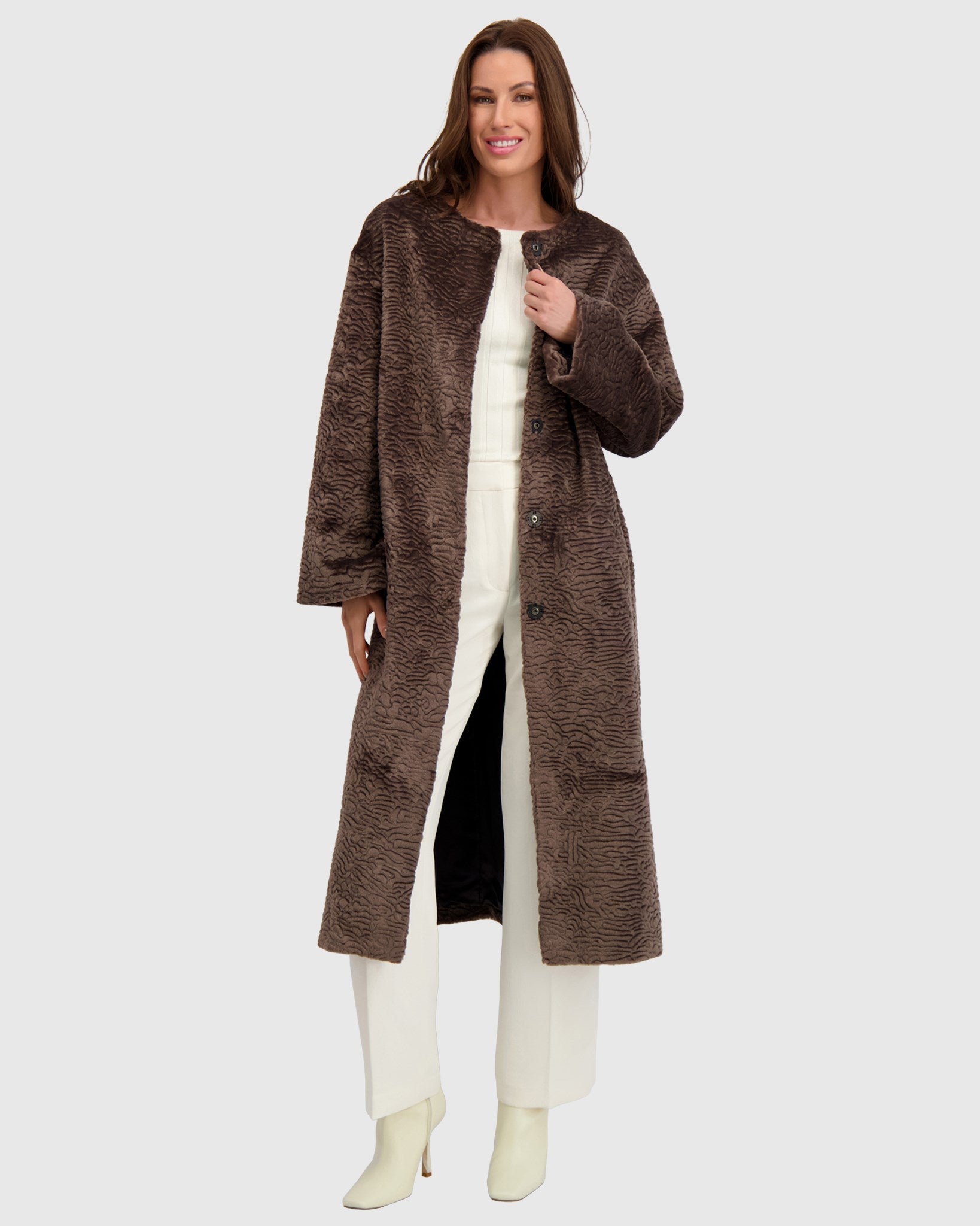 FUR-FREE SHEARLING LAMB (FAUX FUR) COAT