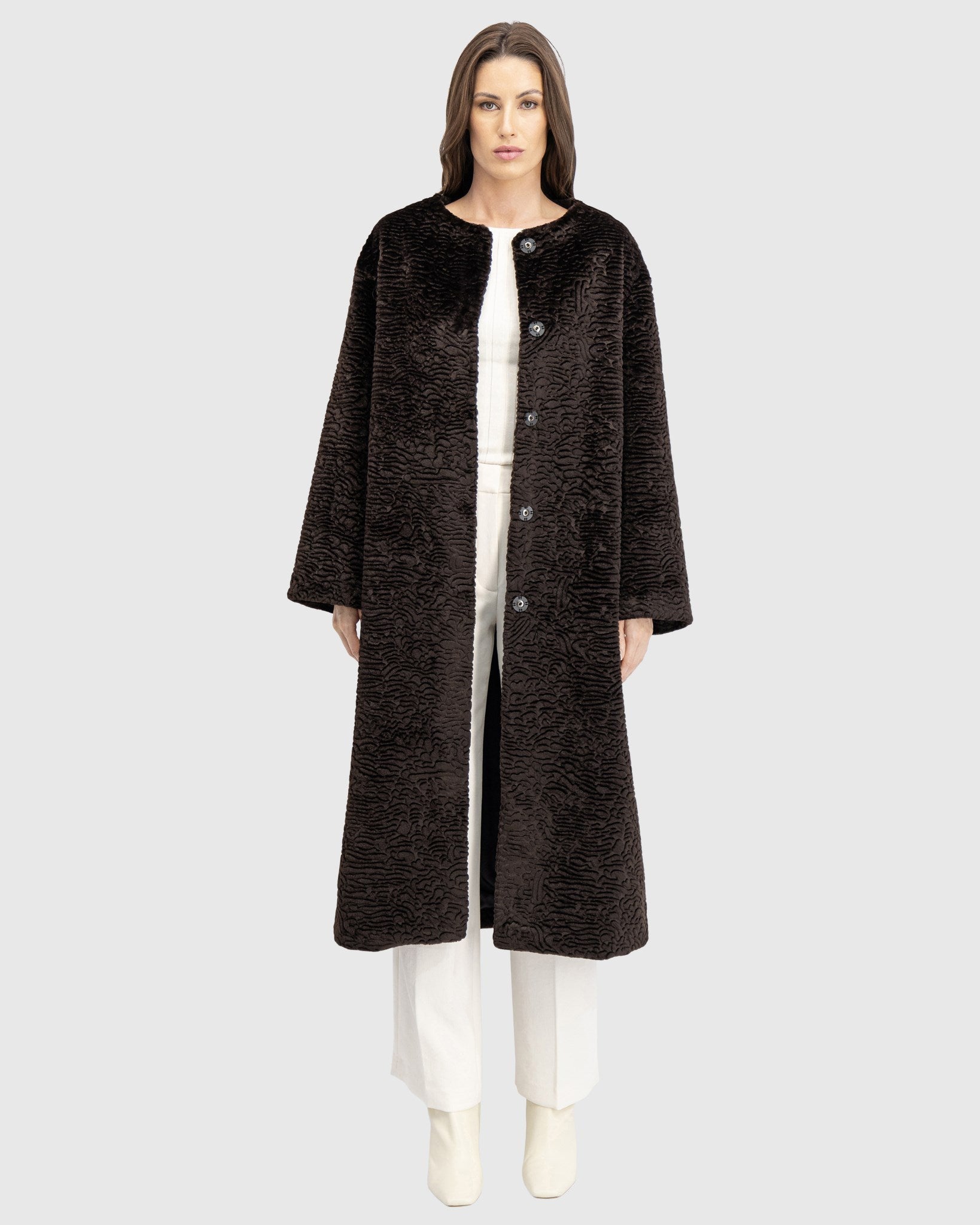 FUR-FREE SHEARLING LAMB (FAUX FUR) COAT