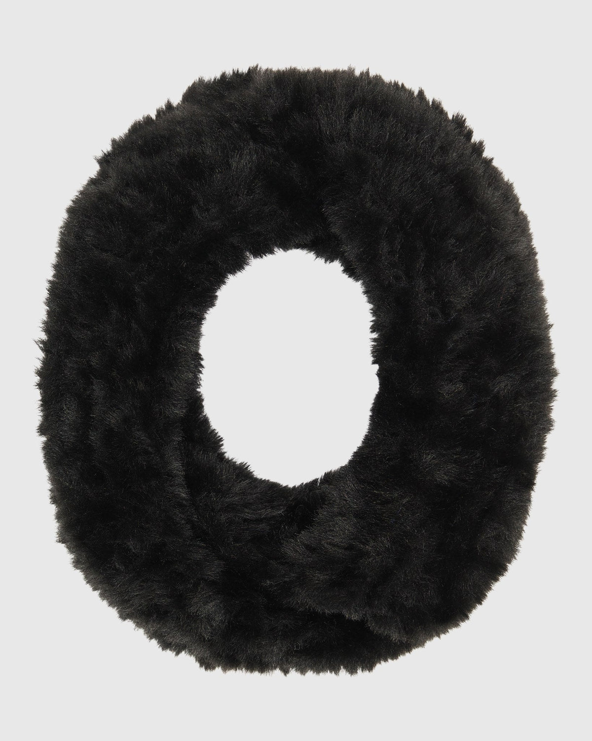 KNIT FUR-FREE REX RABBIT (PL) INFINITY SCARF - BLACK
