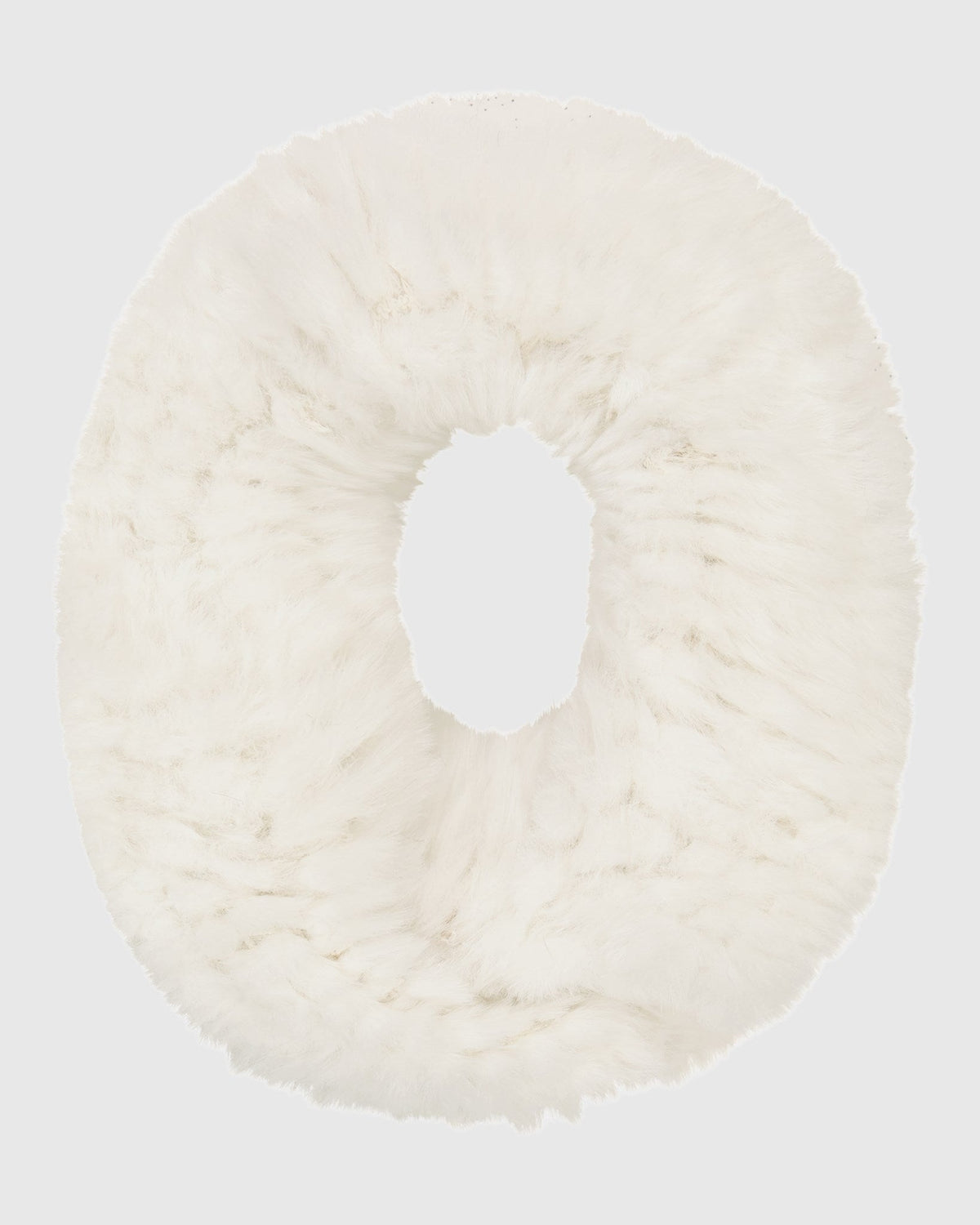 KNIT FUR-FREE REX RABBIT (PL) INFINITY SCARF - WHITE