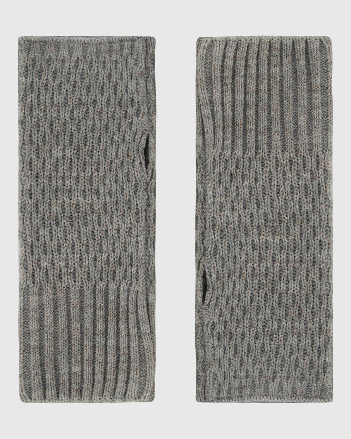 KNIT GLOVES - GRAY METALLIC