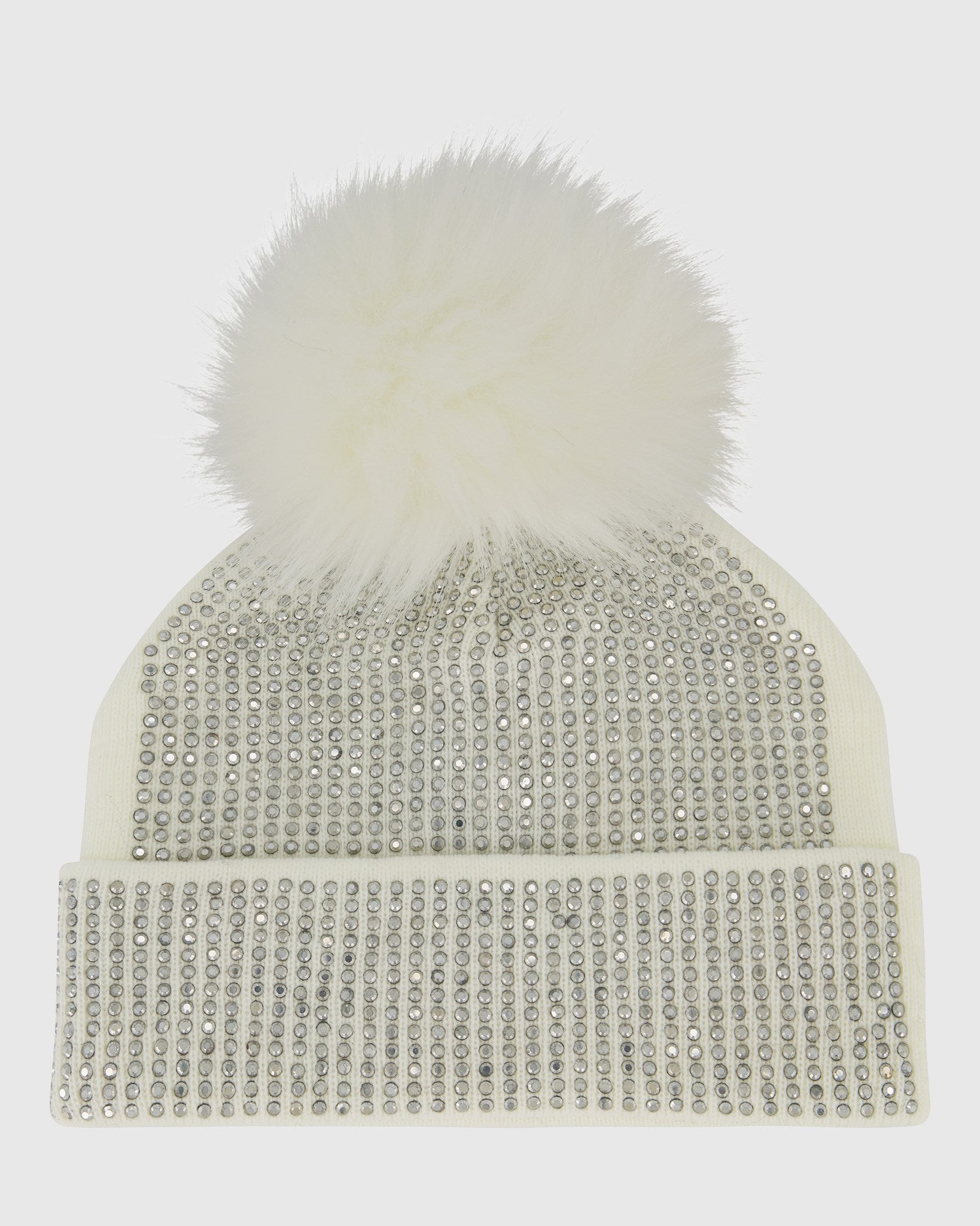 KNIT HAT WITH FUR-FREE FOX (FAUX FUR) POMPOM