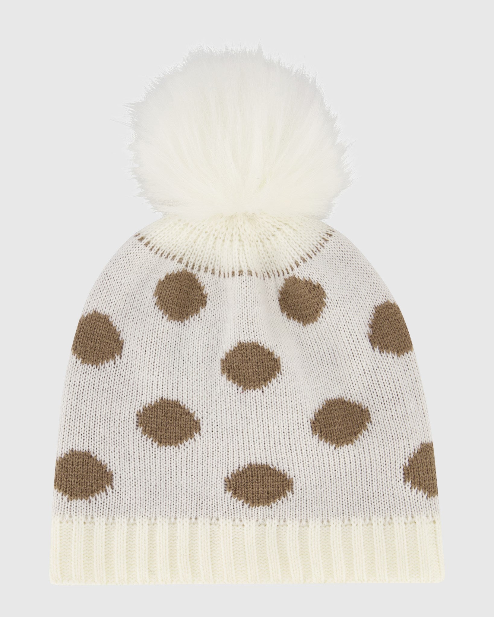 KNIT HAT WITH FUR-FREE FOX (FAUX FUR) POMPOM