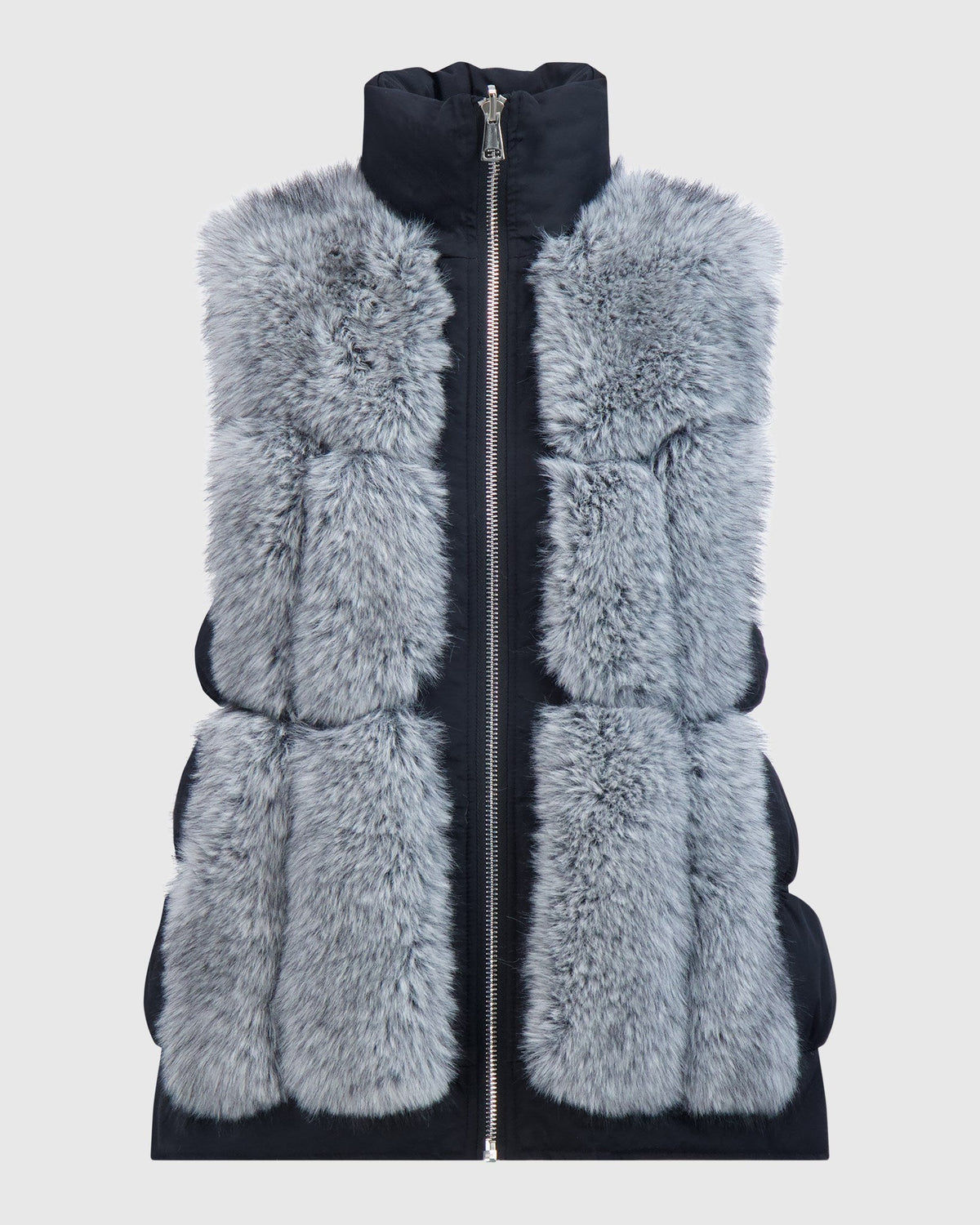 REVERSIBLE FUR-FREE FOX (PL) VEST - BLACK SNOWTOP/BLACK