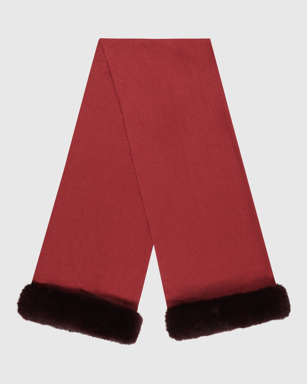 SCARF WITH FUR-FREE FOX (FAUX FUR) TRIM
