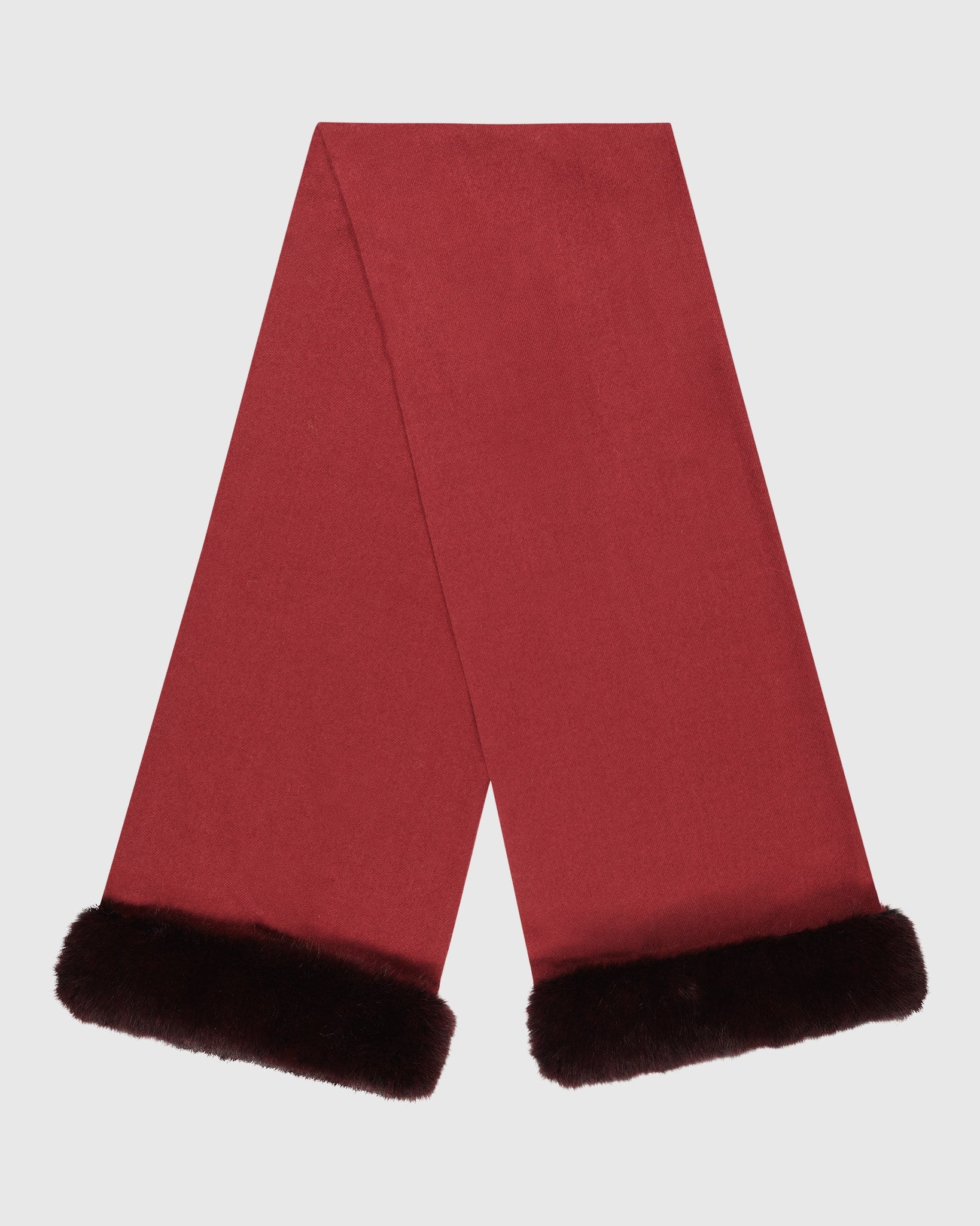 SCARF WITH FUR-FREE FOX (FAUX FUR) TRIM