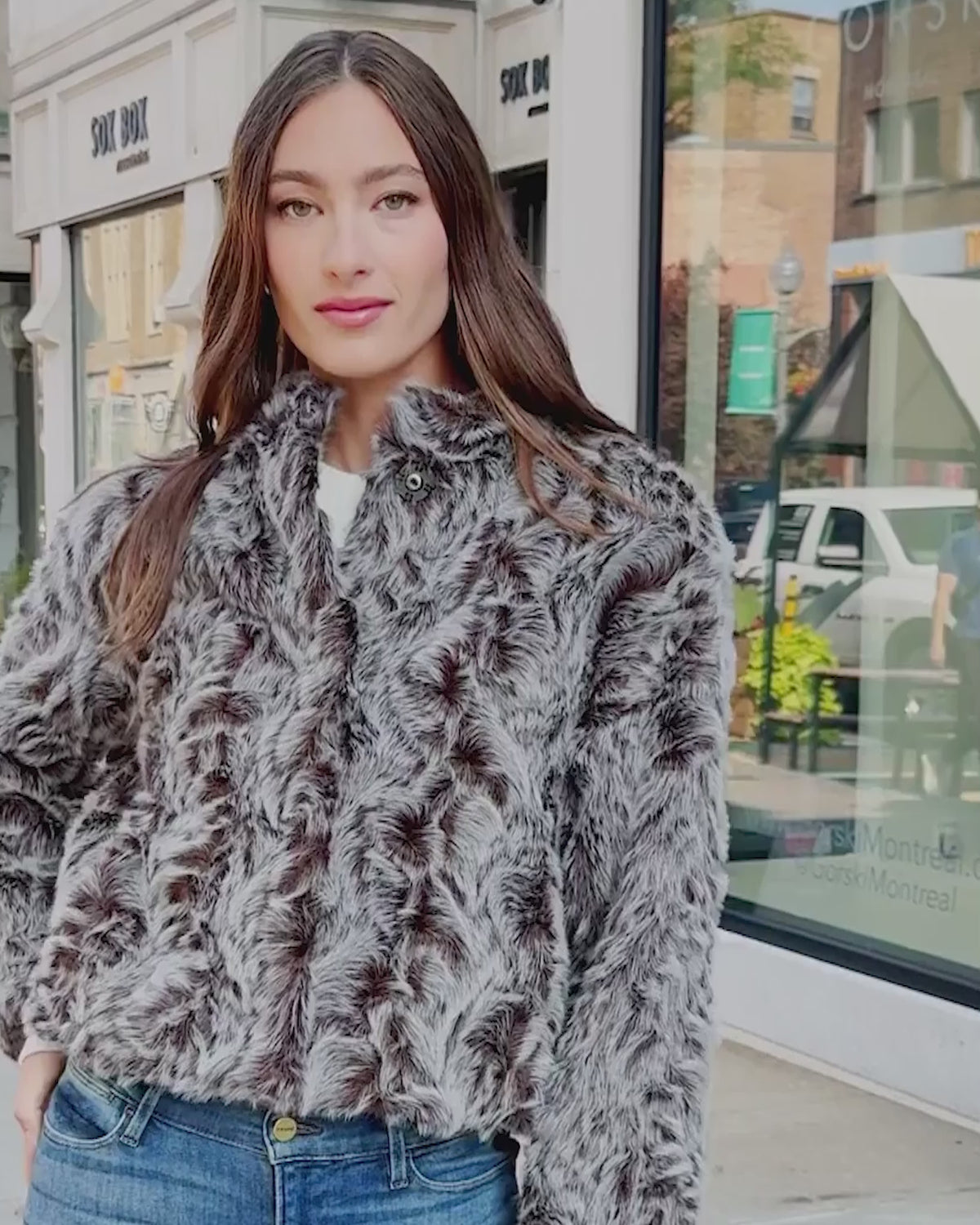 FUR-FREE LAMB (FAUX FUR) JACKET - BROWN SNOWTOP
